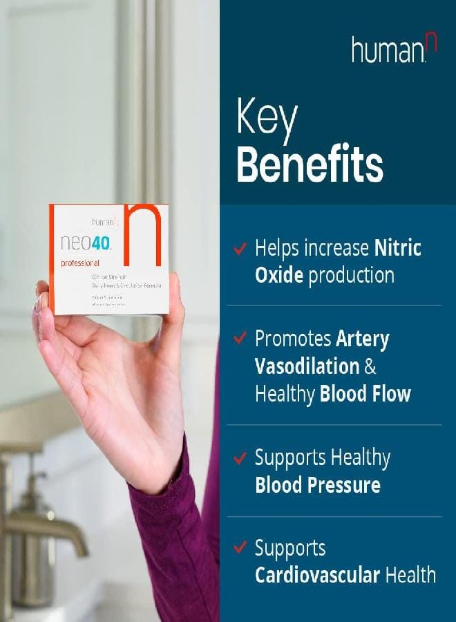 HumanN Neo40 Professional - Daily Heart & Circulation Support - Methylfolate, Beet Root Powder, Hawthorn Berry, L-citrulline - 60 Dissolvable Tablets - Image 3